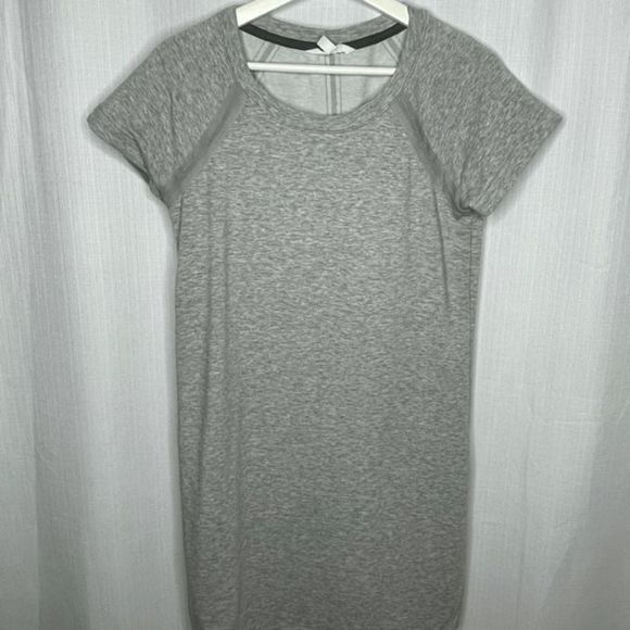 Athleta Gray Sweatshirt Short Sleeve Dress - Picture 3 of 4